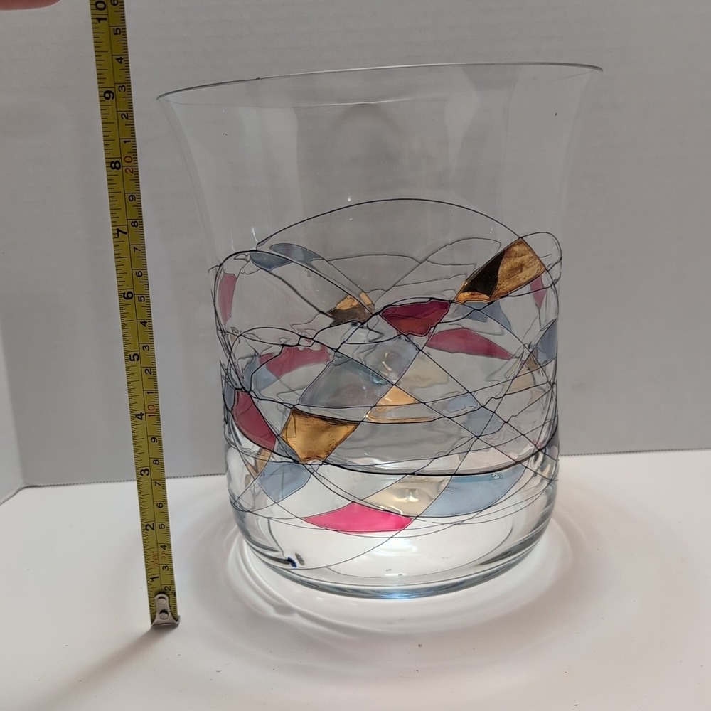 Fostoria Galleria Mosaic Glass Art Champagne Crystal Bucket 9" x 7" - Rare - Picture 8 of 9